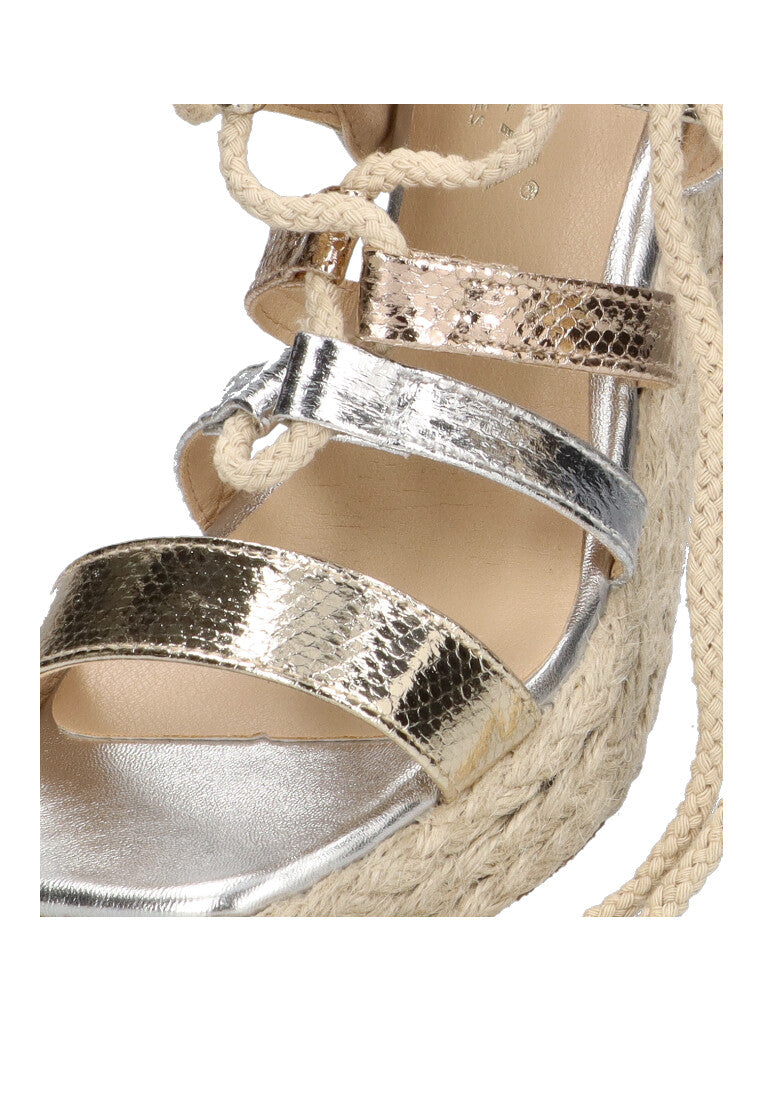 SANDALIA TIRAS BRILLO ETIKA 30001 LAS DORADAS, MUJER MULTI ORO