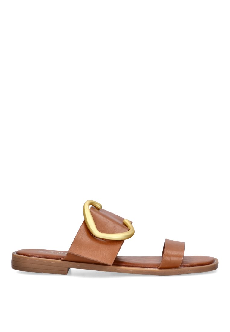 SANDALIA PLANA HEBILLA ETIKA 10049 SILVEIRA, ,MUJER CAMEL