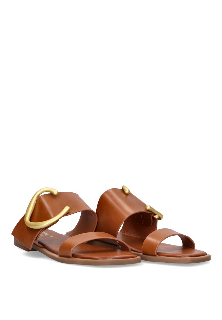 SANDALIA PLANA HEBILLA ETIKA 10049 SILVEIRA, ,MUJER CAMEL