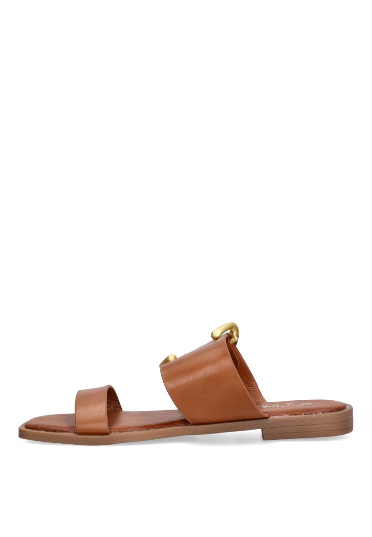 SANDALIA PLANA HEBILLA ETIKA 10049 SILVEIRA, ,MUJER CAMEL