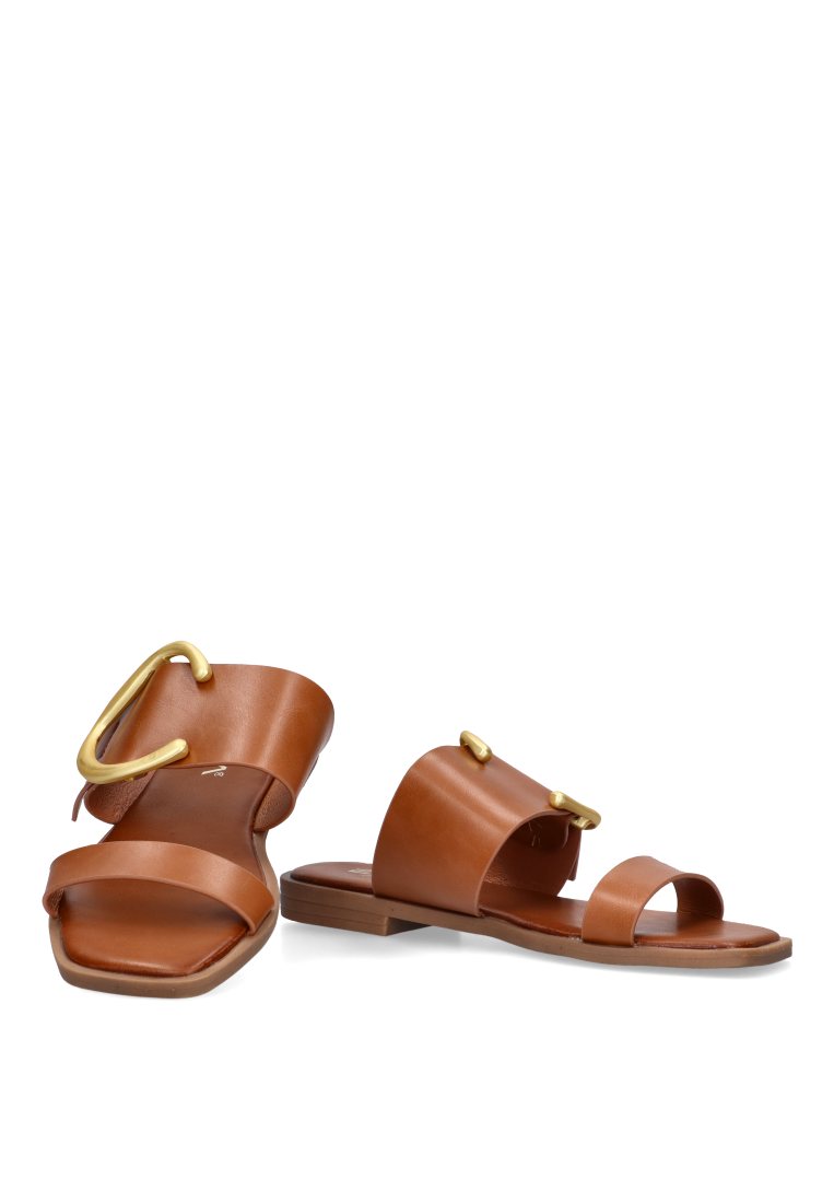 SANDALIA PLANA HEBILLA ETIKA 10049 SILVEIRA, ,MUJER CAMEL