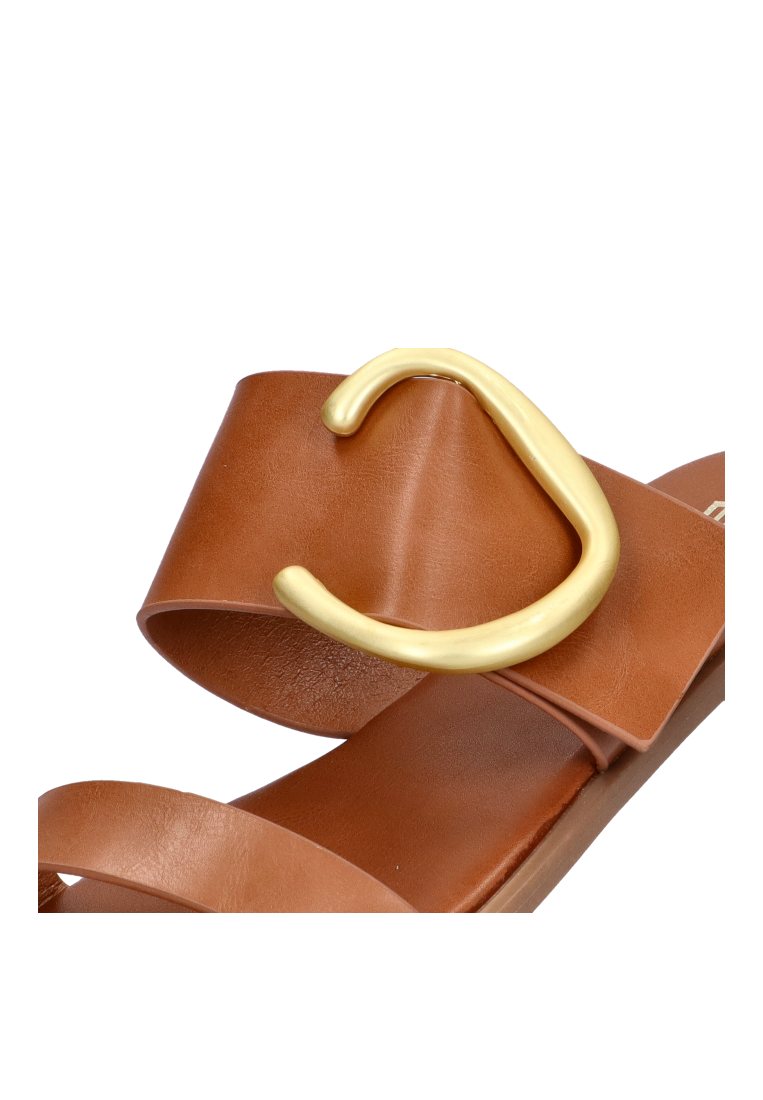 SANDALIA PLANA HEBILLA ETIKA 10049 SILVEIRA, ,MUJER CAMEL
