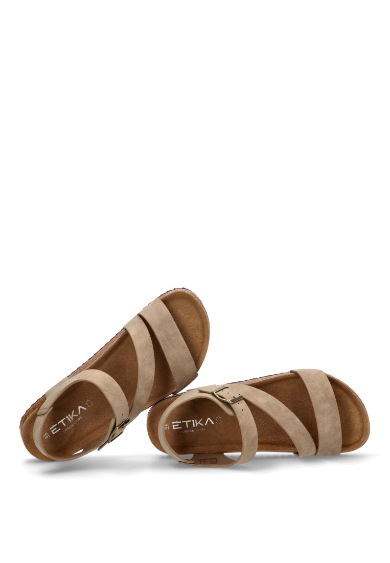 SANDALIA BIO CRUZADA ETIKA 41021 MONDELLO, HOMBRE MARRÓN