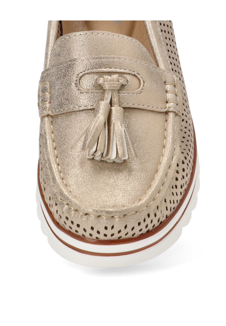 MOCASIN CALADO ARMONY LUANCO 68004,  MUJER ORO