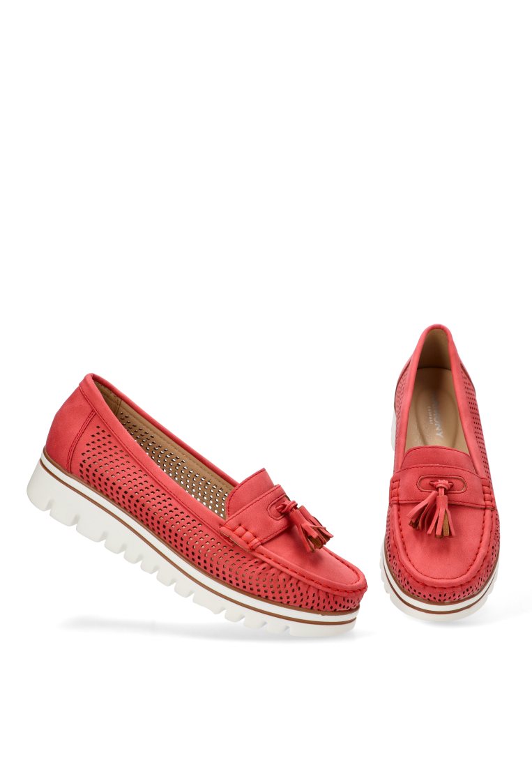 MOCASIN CALADO ARMONY LUANCO 68004,  MUJER ROJO