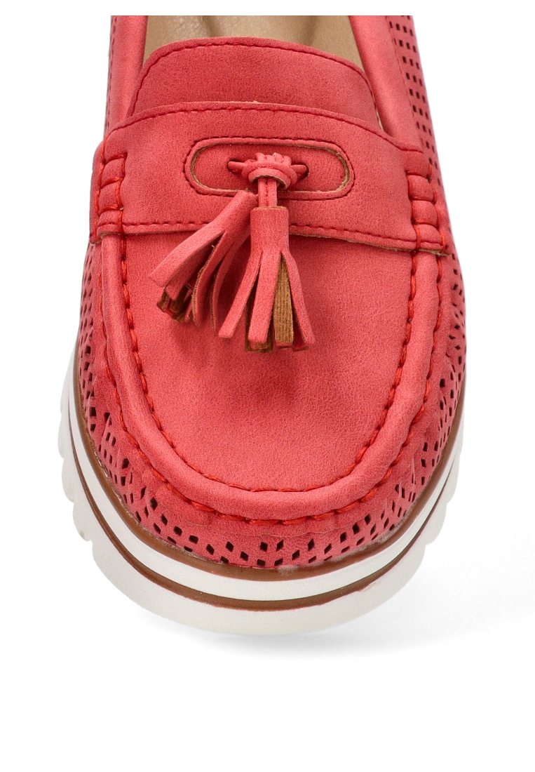 MOCASIN CALADO ARMONY LUANCO 68004,  MUJER ROJO