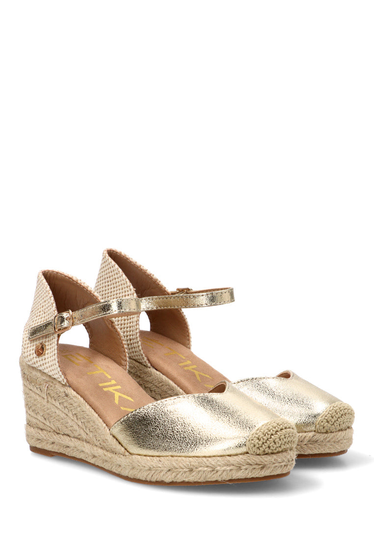 ESPARTEÑA CON CUÑA MEDIA 20010, ETIKA MUJER, ORO