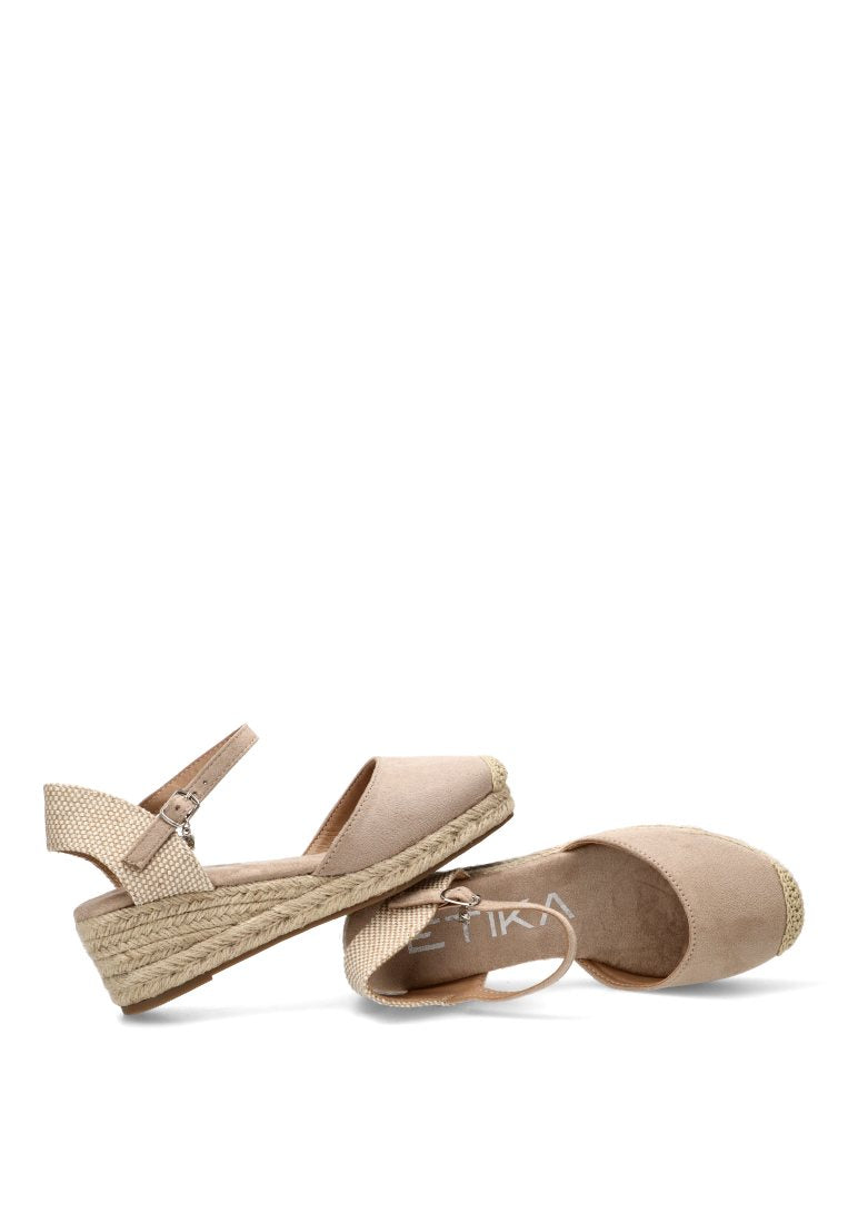 ESPARTEÑA CUÑA BAJA ROSMARINO 20043, ETIKA MUJER, BEIGE