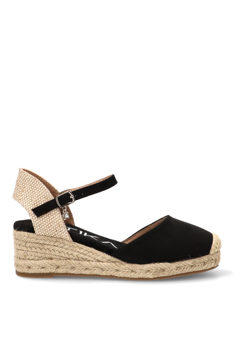 ESPARTEÑA CUÑA BAJA ROSMARINO 20043, ETIKA MUJER, NEGRO