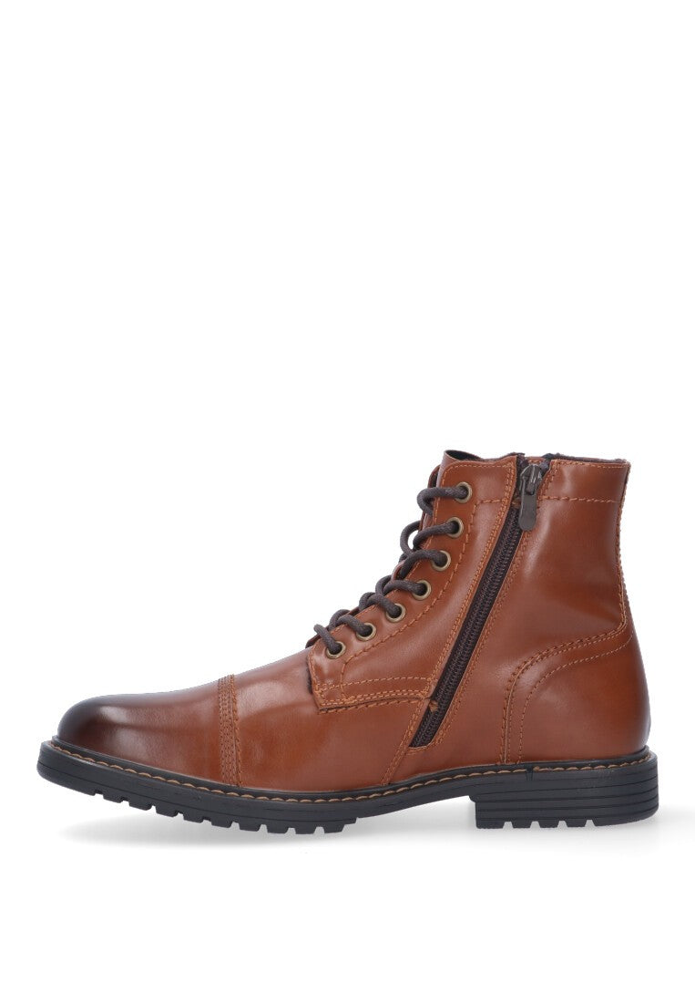 BOTIN LISO COSTURAS ETIKA MARRON PLANO HOMBRE CATANIA