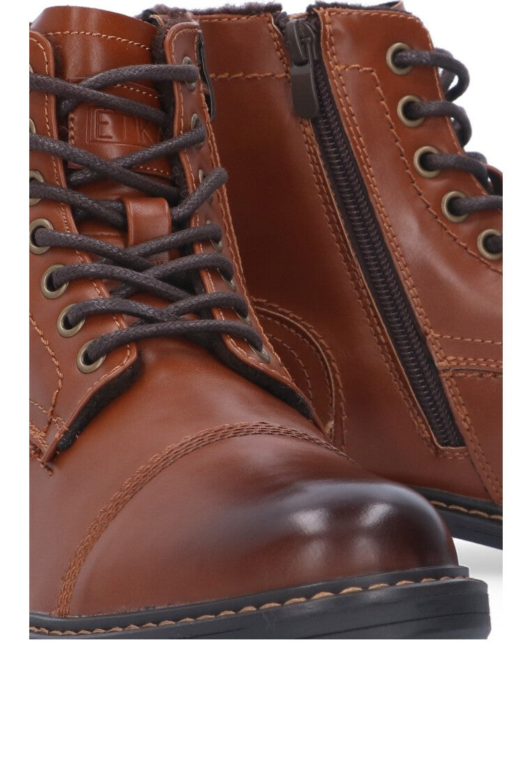 BOTIN LISO COSTURAS ETIKA MARRON PLANO HOMBRE CATANIA