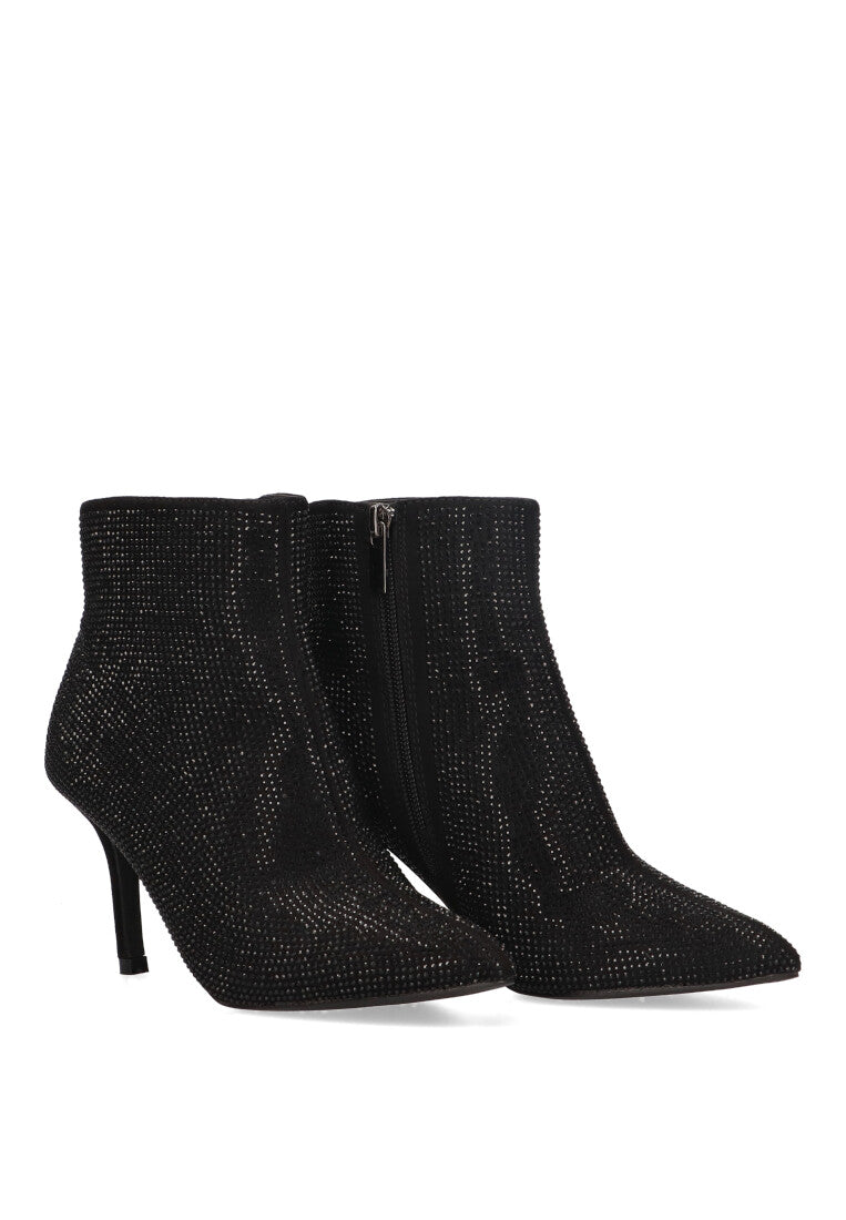 BOTIN BRILLANTE MELROSE 01 NEGRO MUJER TACON FINO ALTO FIESTA