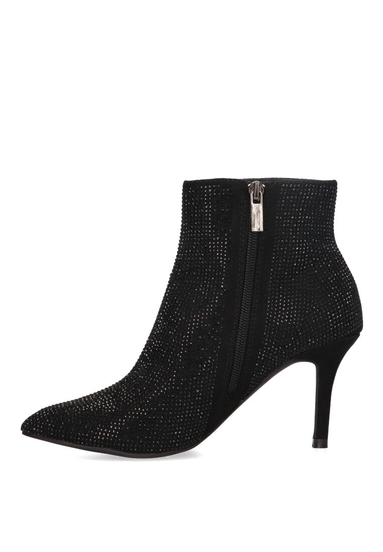 BOTIN BRILLANTE MELROSE 01 NEGRO MUJER TACON FINO ALTO FIESTA