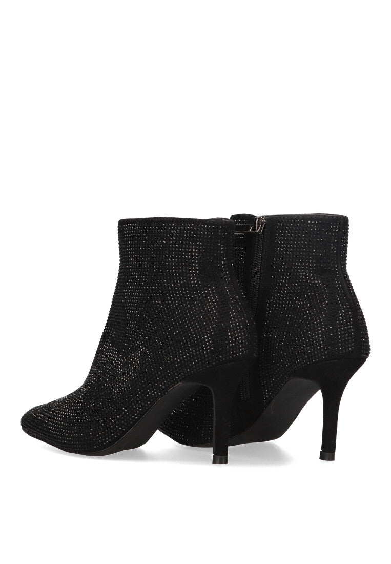 BOTIN BRILLANTE MELROSE 01 NEGRO MUJER TACON FINO ALTO FIESTA