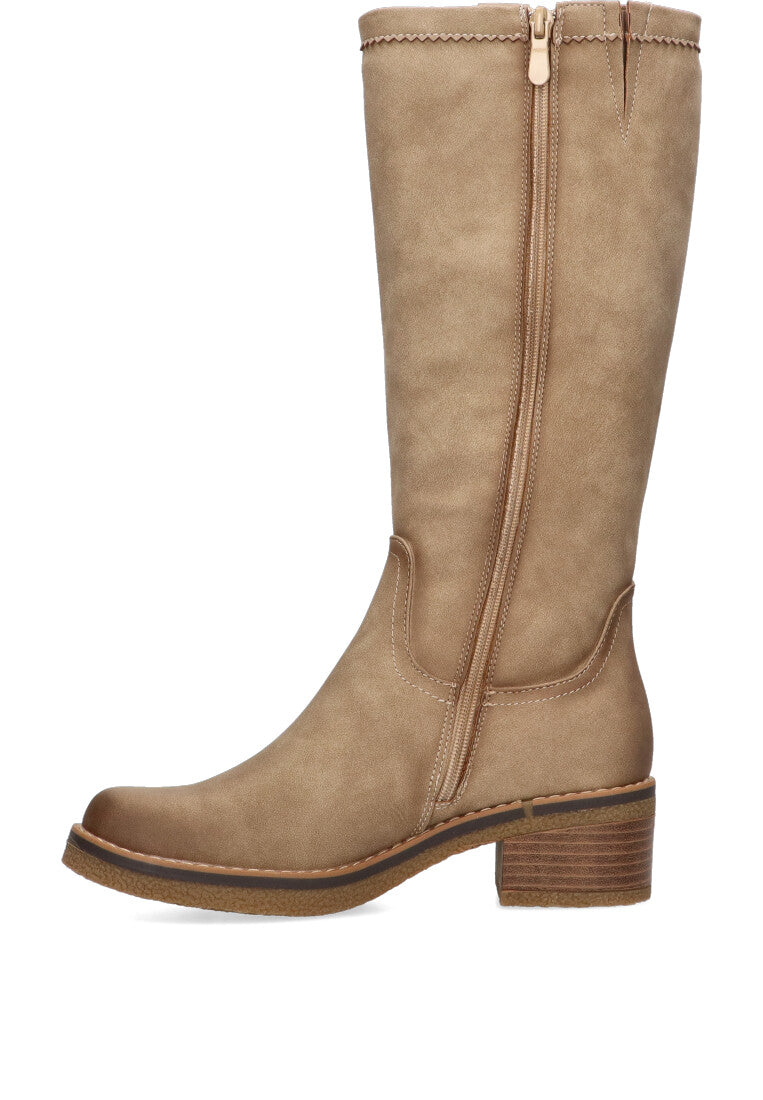 BOTA TACHUELAS LYON 04 BEIGE MUJER CAyA ALTA