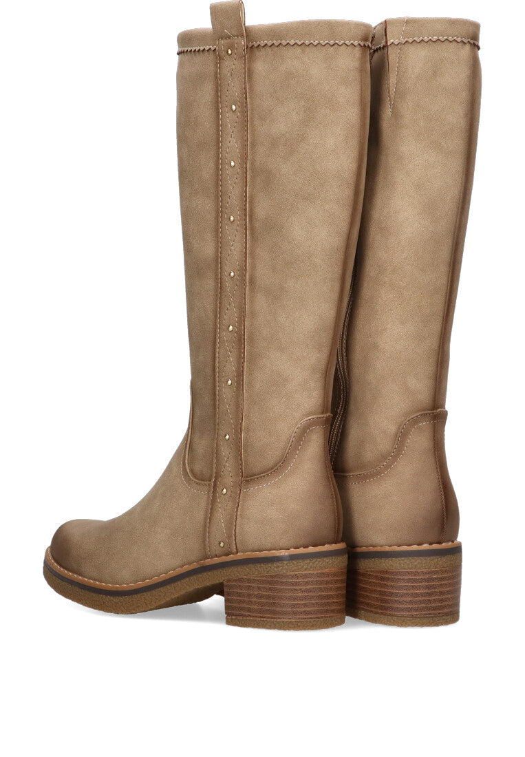 BOTA TACHUELAS LYON 04 BEIGE MUJER CAyA ALTA