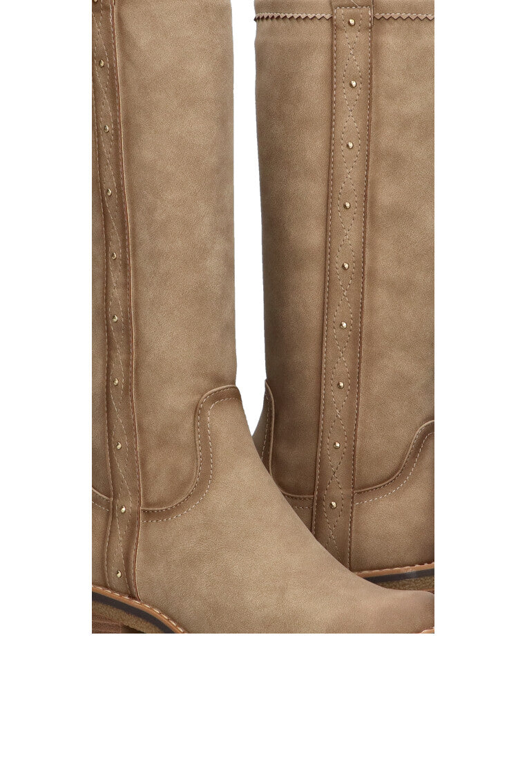 BOTA TACHUELAS LYON 04 BEIGE MUJER CAyA ALTA