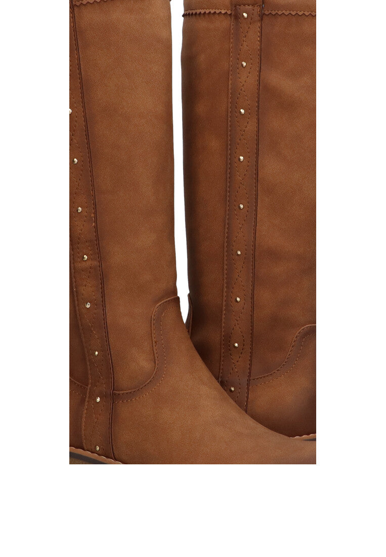 BOTA TACHUELAS LYON 04 CAMEL MUJER CAyA ALTA