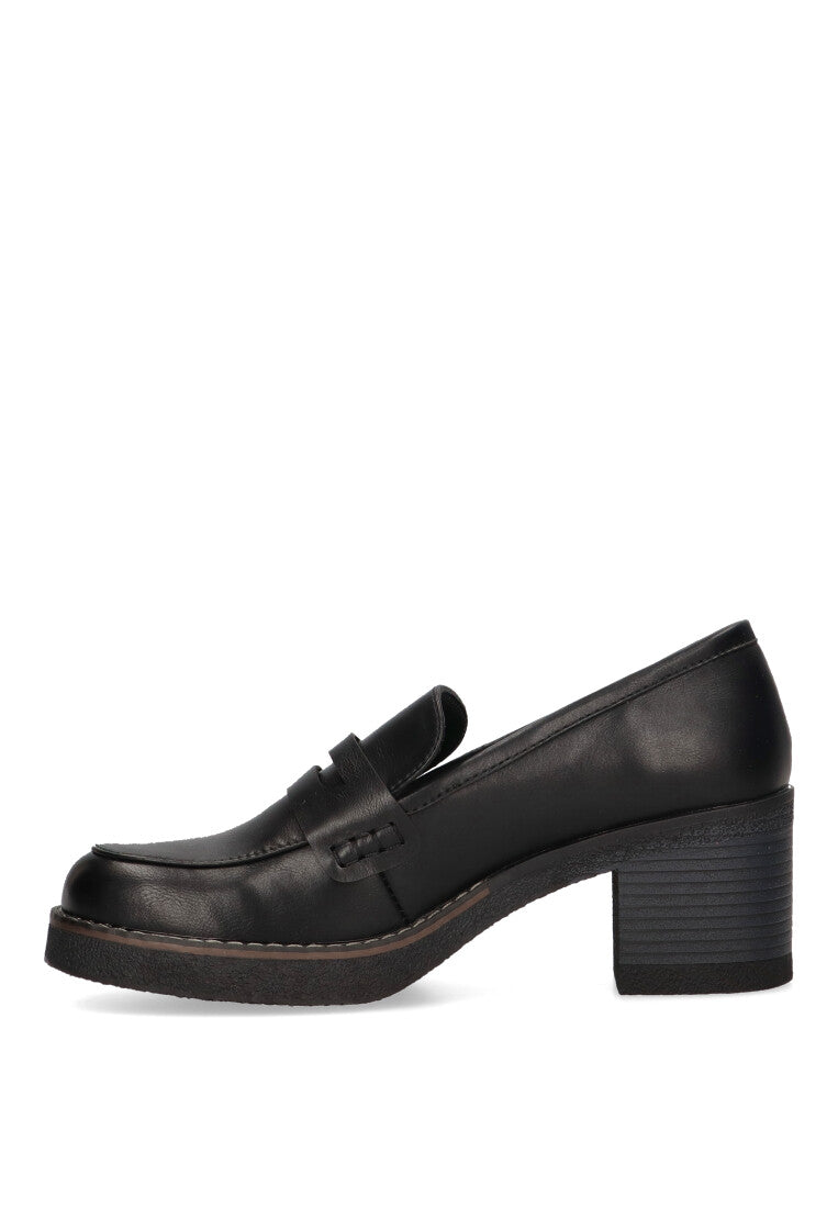 ZAPATO BLUCHER BURDEOS 05 NEGRO MUJER TACON MEDIO