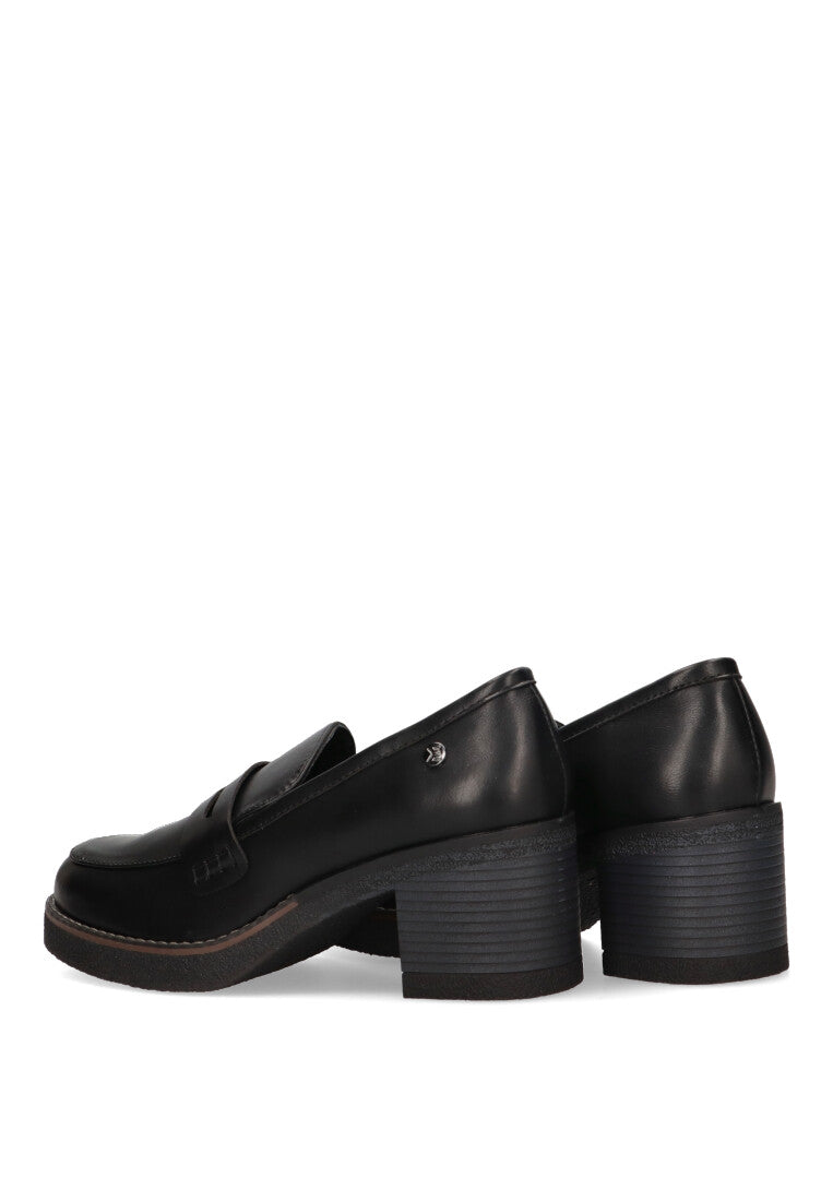 ZAPATO BLUCHER BURDEOS 05 NEGRO MUJER TACON MEDIO