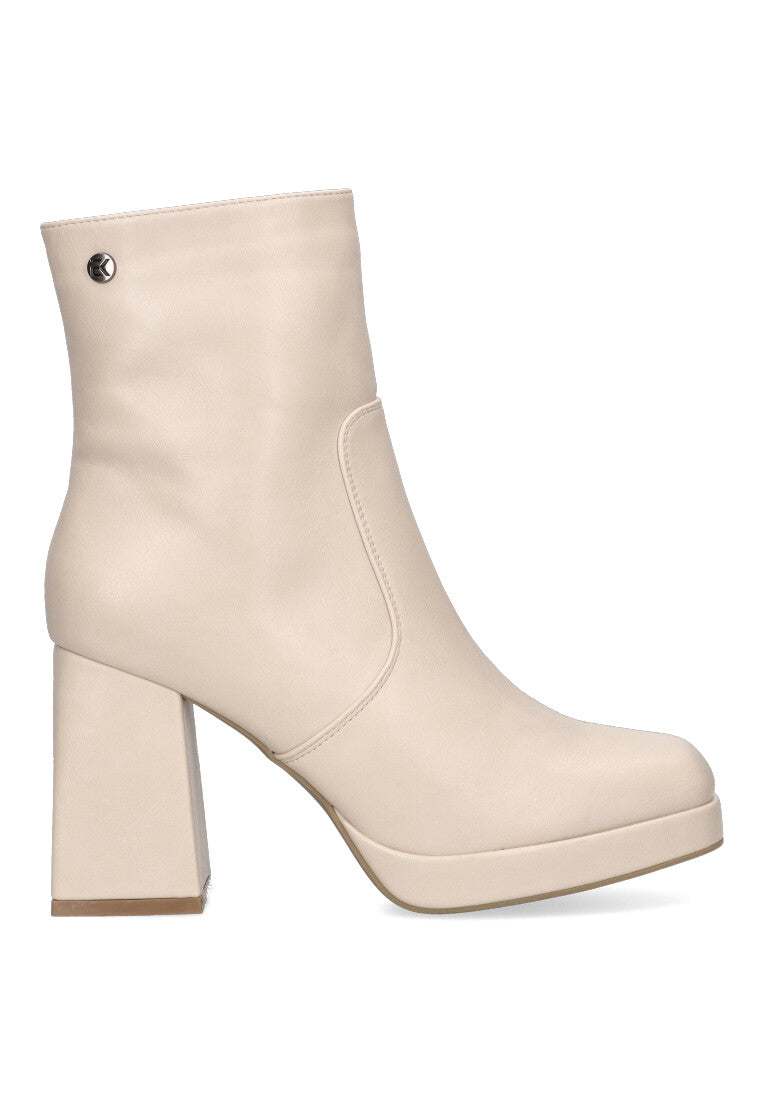 BOTIN ARREGLADO NANTES 03 BEIGE MUJER TACON ALTO