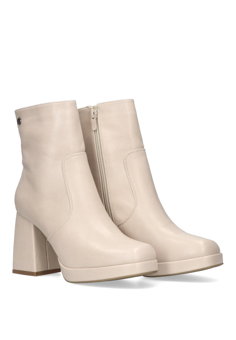 BOTIN ARREGLADO NANTES 03 BEIGE MUJER TACON ALTO