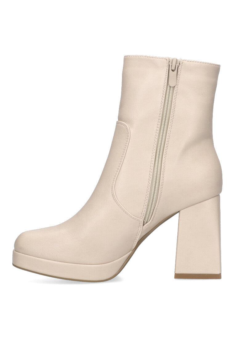 BOTIN ARREGLADO NANTES 03 BEIGE MUJER TACON ALTO