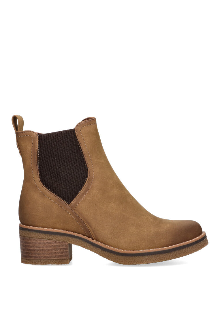 BOTIN ELASTICO LYON 01 CAMEL MUJER TACON BAJO