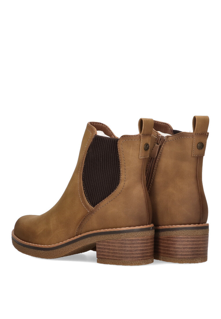 BOTIN ELASTICO LYON 01 CAMEL MUJER TACON BAJO