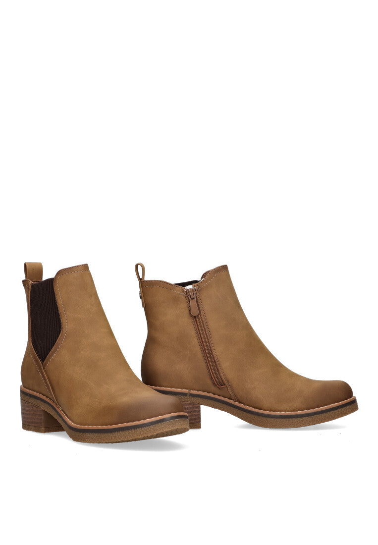 BOTIN ELASTICO LYON 01 CAMEL MUJER TACON BAJO