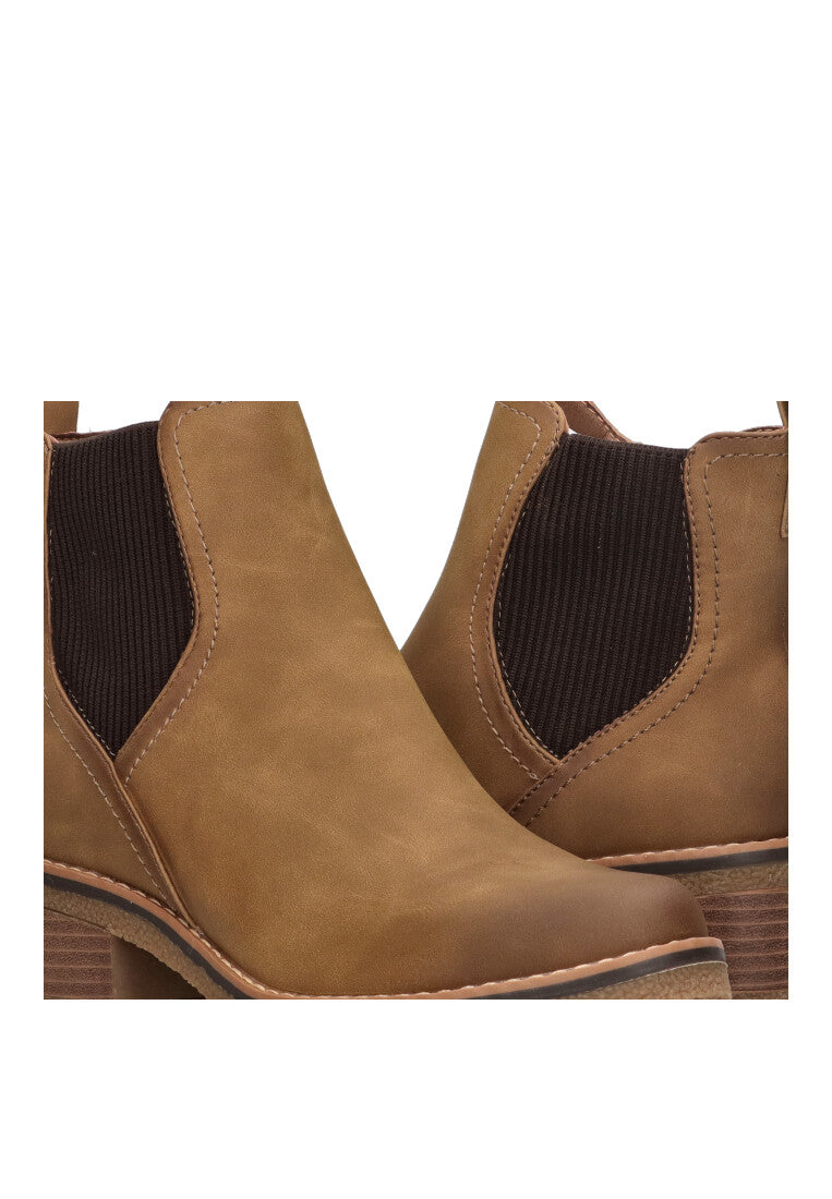 BOTIN ELASTICO LYON 01 CAMEL MUJER TACON BAJO