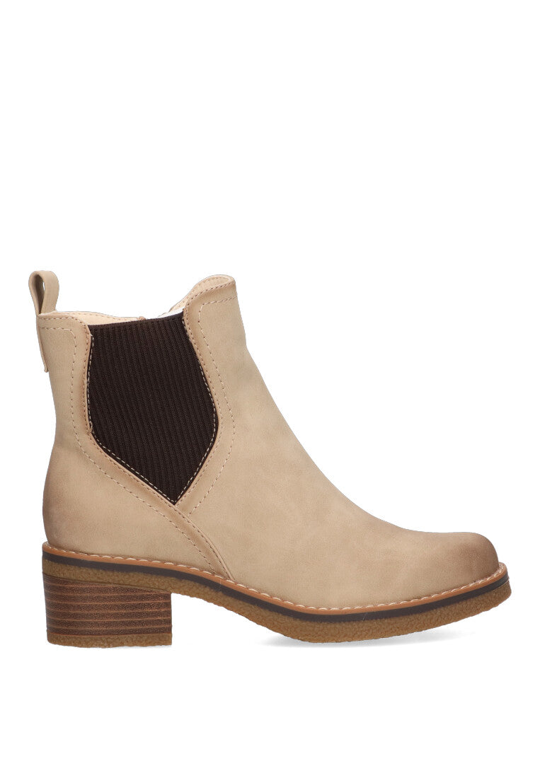 BOTIN ELASTICO LYON 01 BEIGE MUJER TACON BAJO