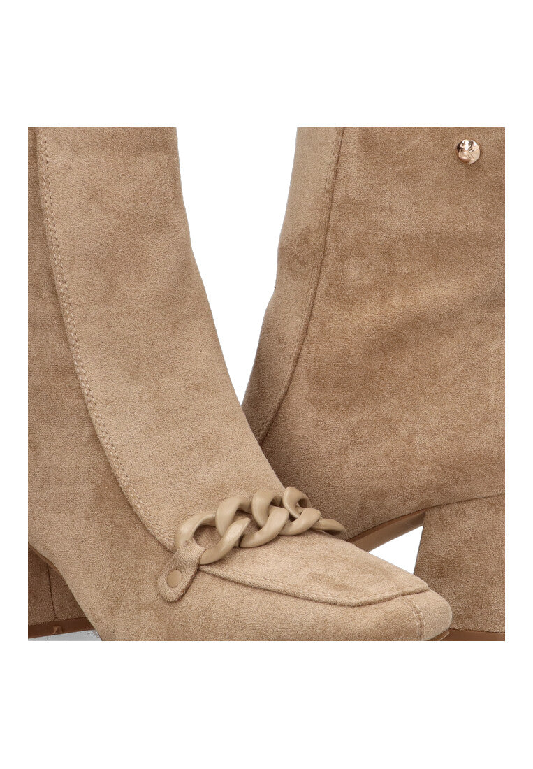 BOTIN CADENA LAAS 02 BEIGE MUJER TACON MEDIO