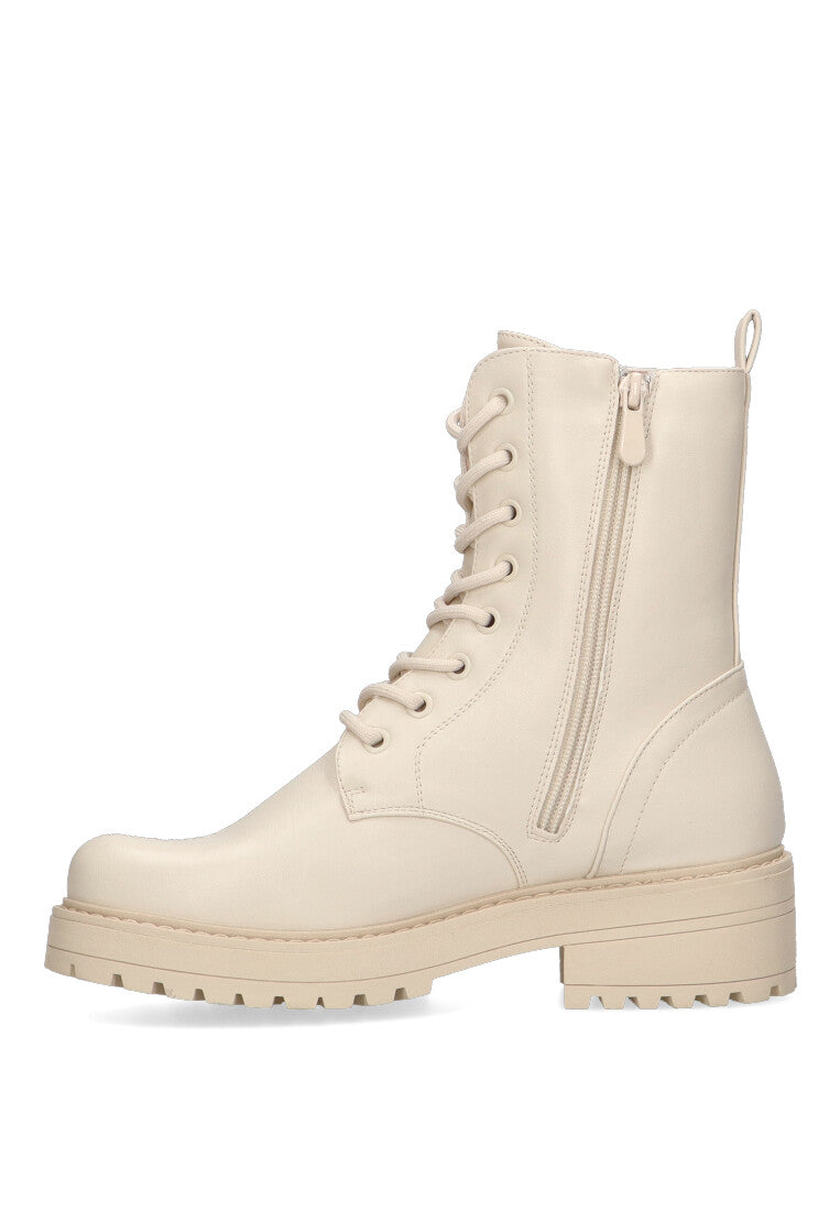 BOTIN MILITAR BUDAPEST 01 BEIGE MUJER