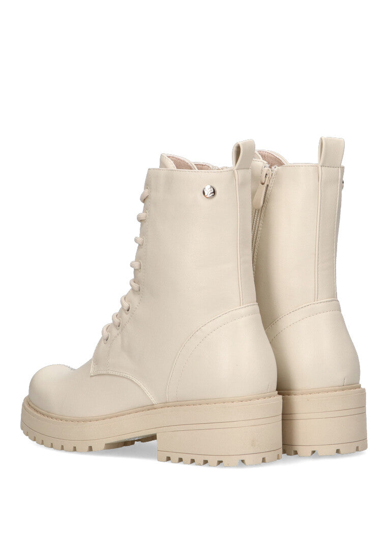 BOTIN MILITAR BUDAPEST 01 BEIGE MUJER