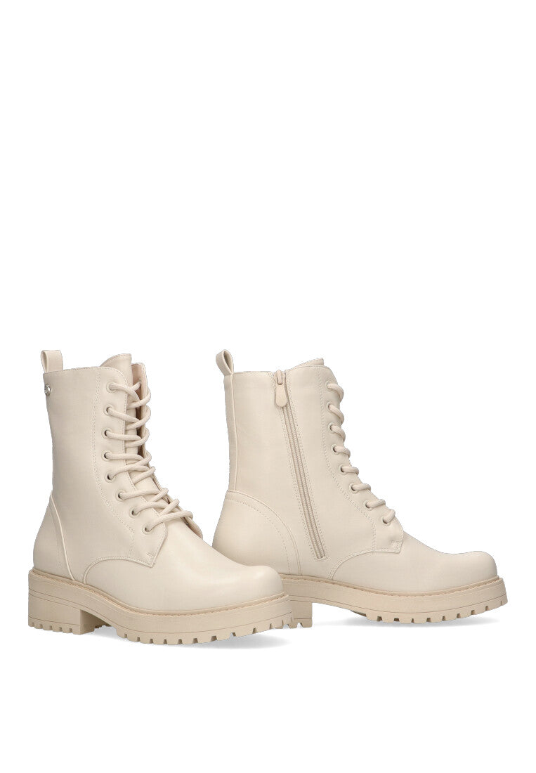 BOTIN MILITAR BUDAPEST 01 BEIGE MUJER