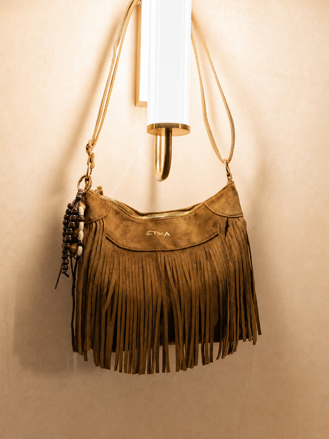 BANDOLERA FLECOS 8153, ETIKA MUJER, MARRÓN