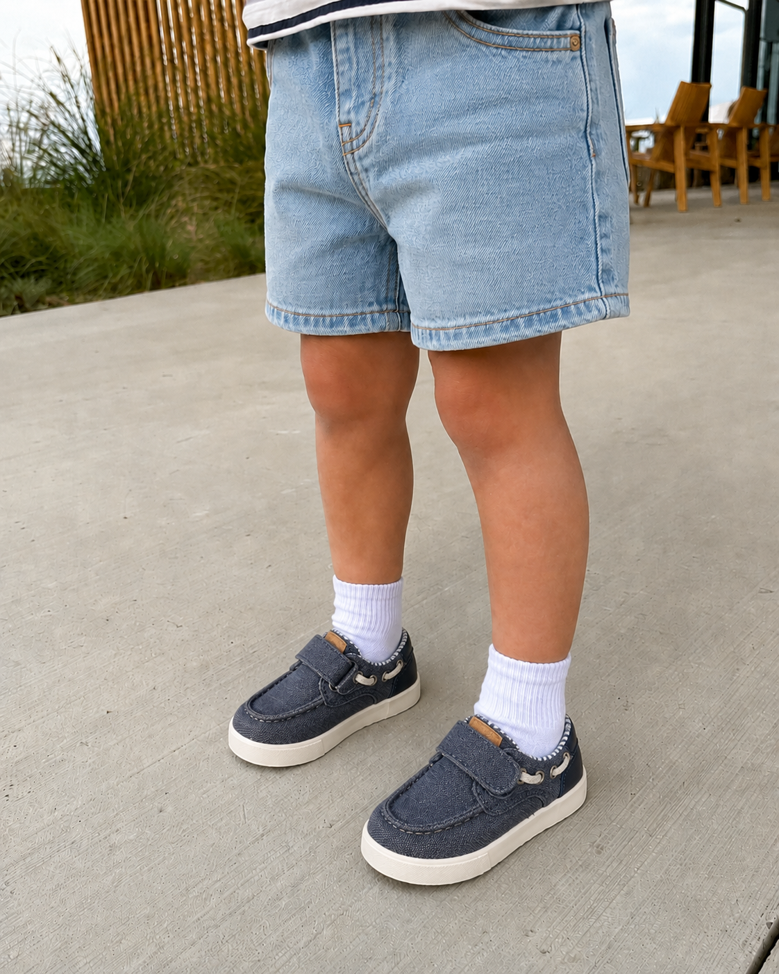 FRADES BLUE CANVAS NAUTICAL MOCCASIN, BOY