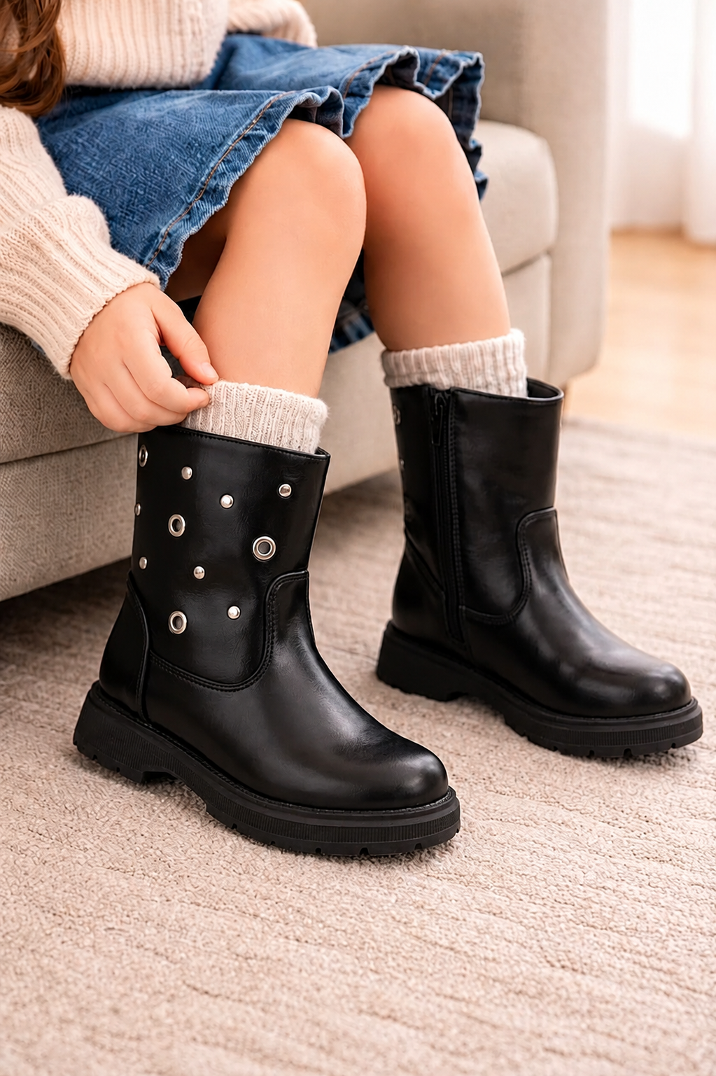 BOTIN MILITAR TACHAS NORIEL 01 10622 ETIKA, NIÑA NEGRO