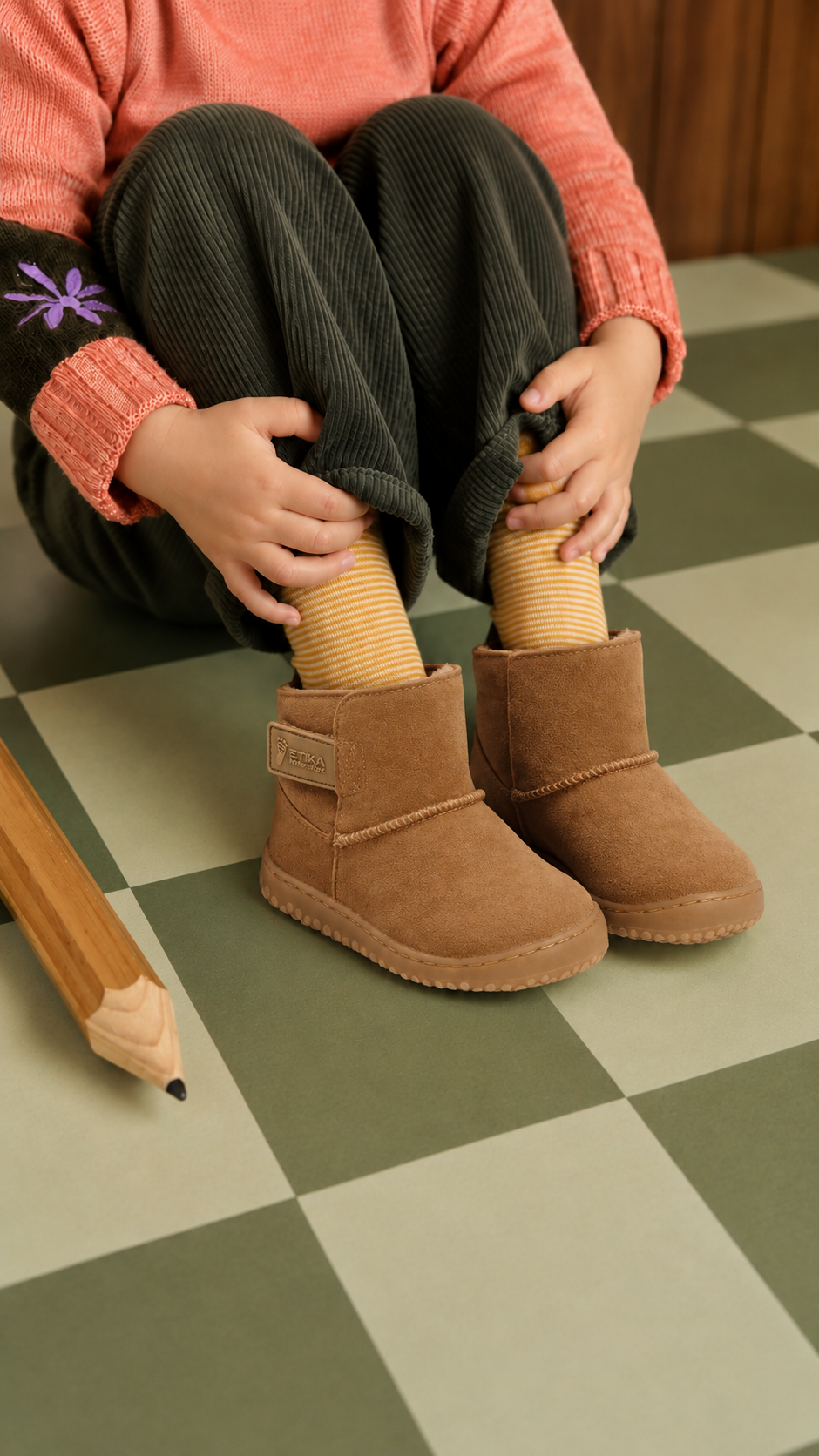 BOTIN VELCRO BAREFOOT STARWAVE 10921, ETIKA, NIÑA, CAMEL