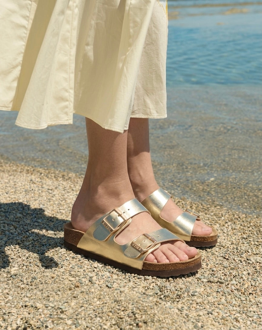 SANDALIAS BIO HEBILLAS ARENAL 10015, ETIKA MUJER, ORO