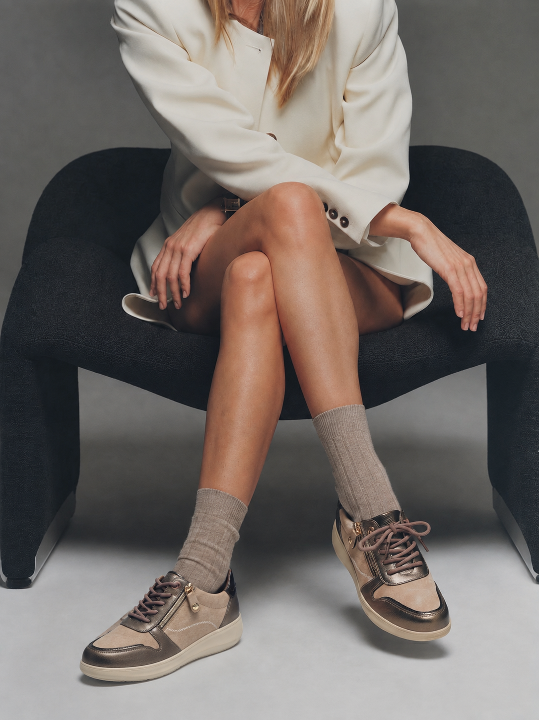 MOCASIN CONFORT ELASTICO AURA 01 60023, ARMONY, MUJER, TAUPE