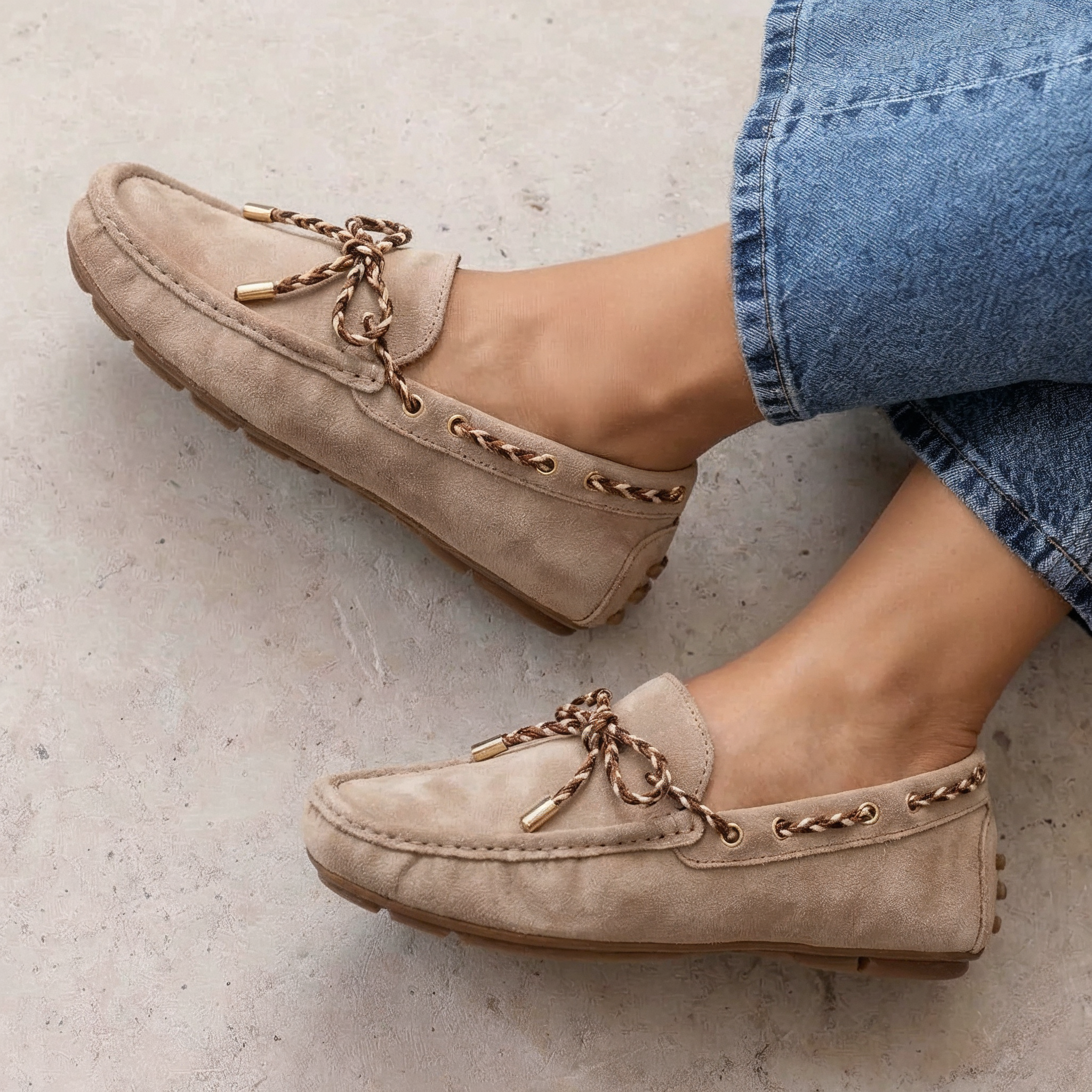 MOCASIN LAZO 68009 MARSHA ETIKA, MUJER BEIGE
