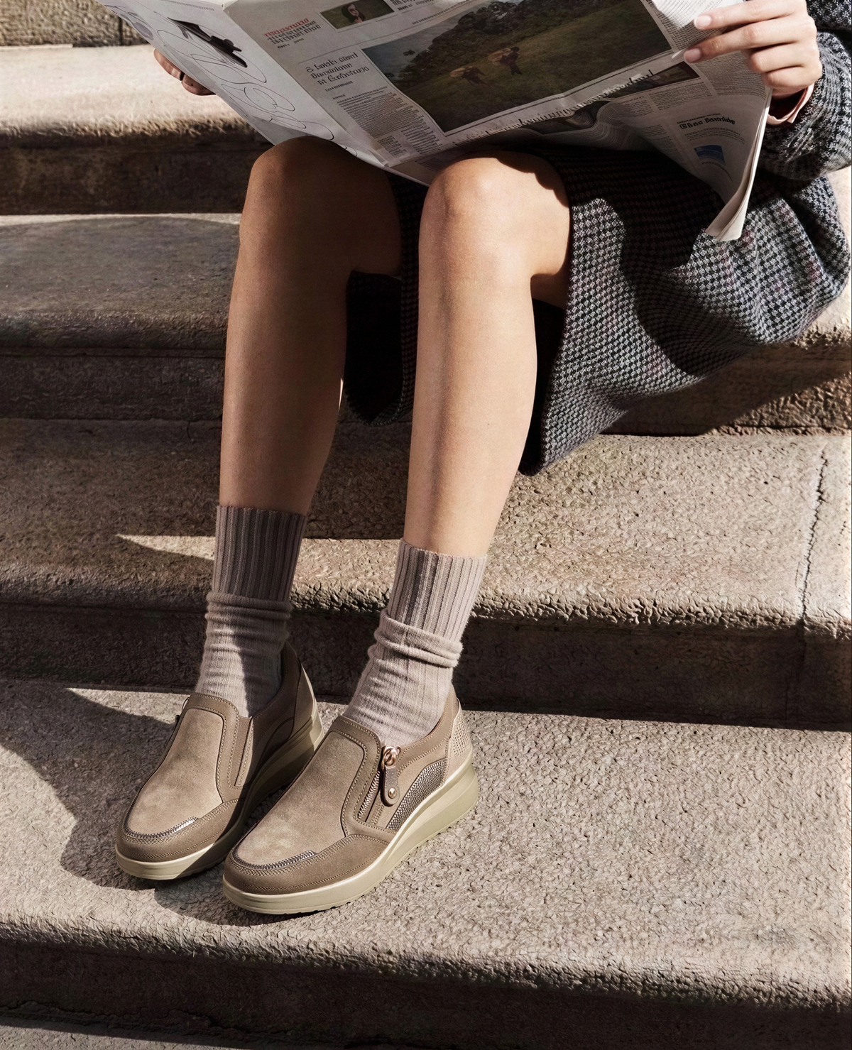 MOCASINES CREMALLERA LATERAL 60024, ARMONY, MUJER, TAUPE