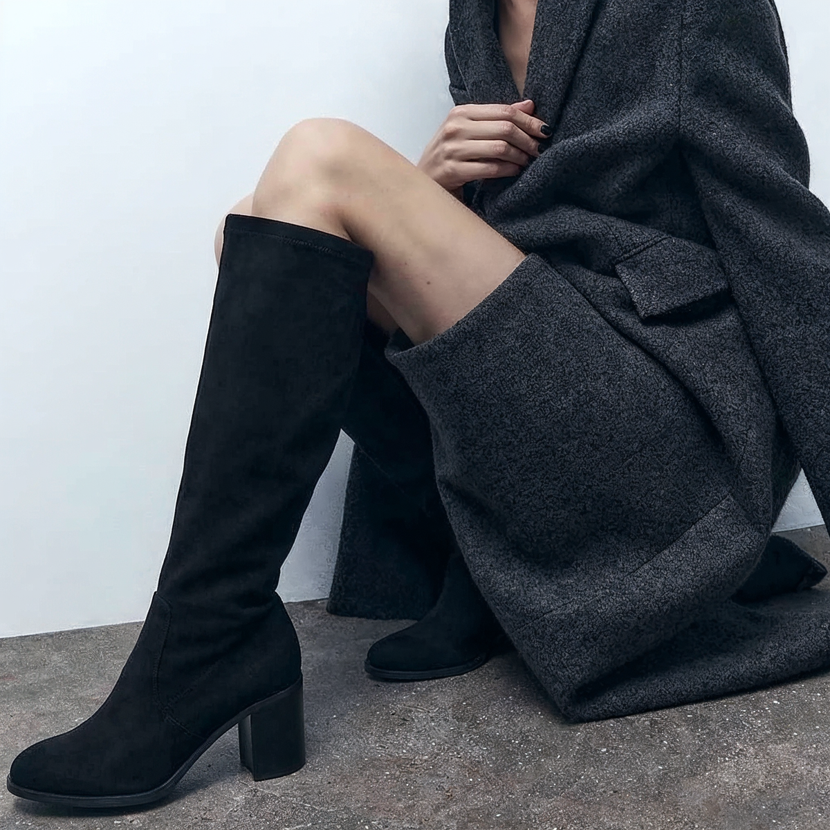 BOTA CAÑA ELASTICA NORA 30056, ETIKA, MUJER, NEGRO