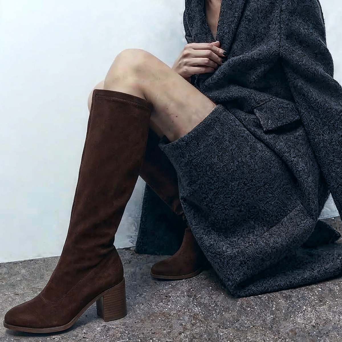 BOTA CAÑA ELASTICA NORA 30056, ETIKA, MUJER, CAFÉ