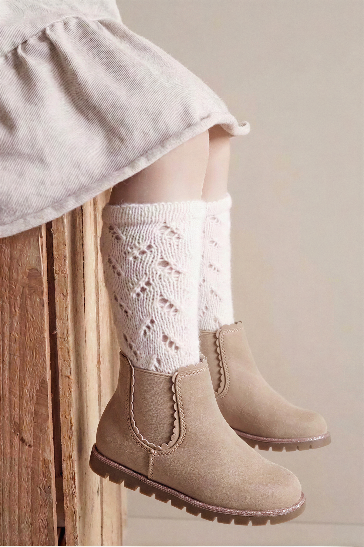 BOTIN ELASTICO GALA 110553, ETIKA, NIÑA, TAUPE