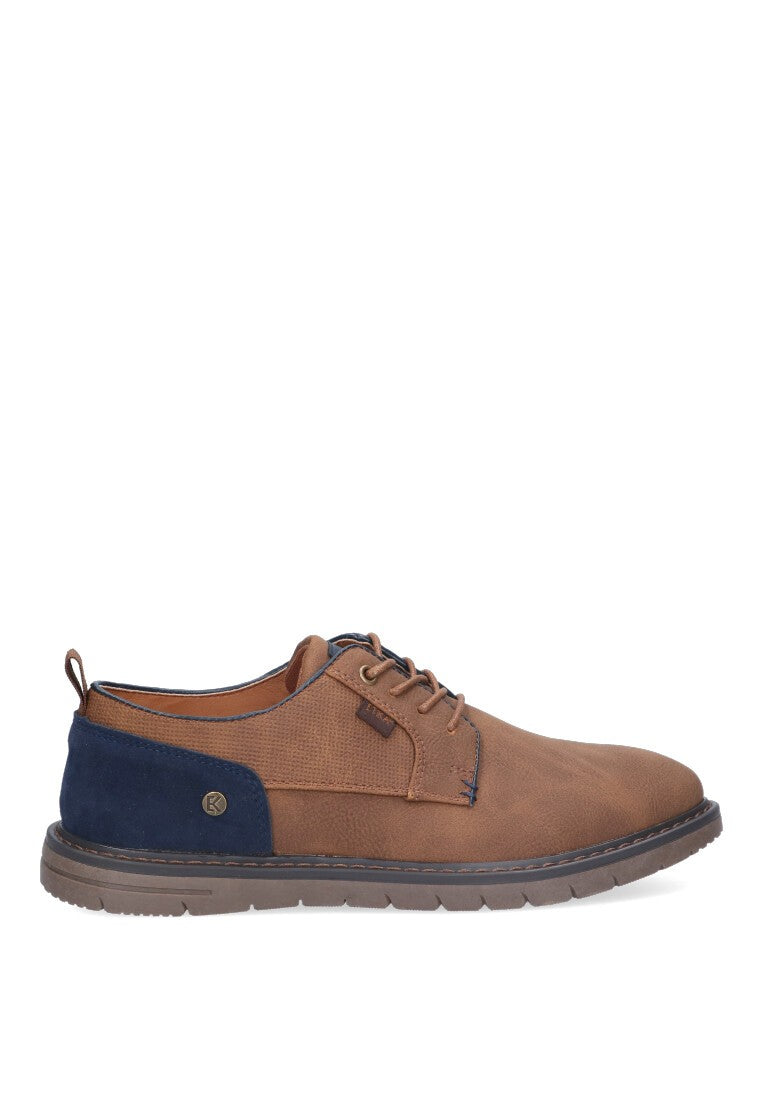 ZAPATO BICOLOR TALON DE ANTELINA ETIKA CAMEL PLANO HOMBRE VERSALLES