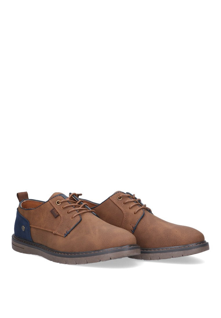 ZAPATO BICOLOR TALON DE ANTELINA ETIKA CAMEL PLANO HOMBRE VERSALLES